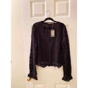 AllSaints Black Dakota Top SZ 10